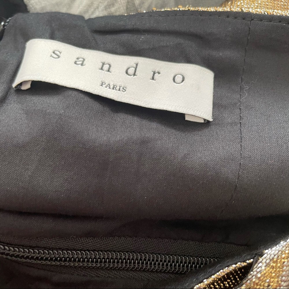Sandro Paris • Metallic Palacio Off Shoulder Dress - Picture 6 of 8